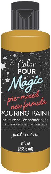 3 Pack American Crafts Color Pour Magic Pre-Mixed Paint 8oz-Metallic Gold 357713