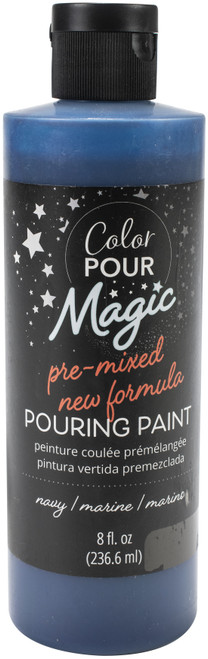 3 Pack American Crafts Color Pour Magic Pre-Mixed Paint 8oz-Navy 357450