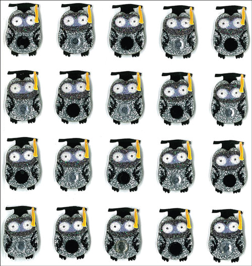 3 Pack Jolee's Cabochon Dimensional Repeat Stickers-Graduation Owls E5020766 - 015586891539