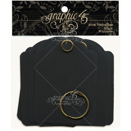 3 Pack - Graphic 45 Staples Artist Trading Tag Album 3.5"X2.5"-Black - G4500980