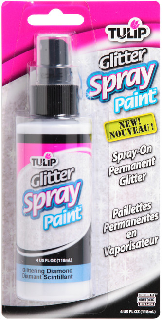 3 Pack - Tulip Fabric Spray Paint 4oz-Silver Diamond Glitter - FSP2-26572 - 017754265722