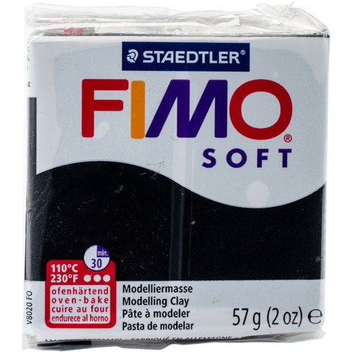 6 Pack - Fimo Soft Polymer Clay 2oz-Black - EF8020-9US - 40066088098984006608809898
