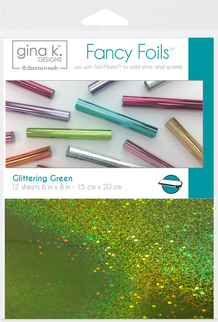 2 Pack - Gina K Designs Fancy Foil 6"X8" 12/Pkg-Glittering Green - 18063 - 000943180630