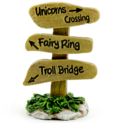 3 Pack Touch Of Nature Miniature Fairy Garden Unicorn Crossing Sign-2.5"X1.75" 51711 - 684653517117