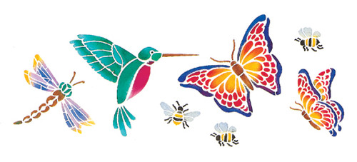 6 Pack Delta Stencil Magic Decorative Stencils-Butterflies & More 5.25"X13" 9562712 - 047292956271