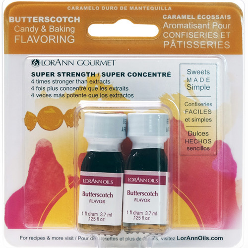 6 Pack - LorAnn Candy & Baking Flavoring .125oz 2/Pkg-Butterscotch - FLAVOR-0210 - 023535210041