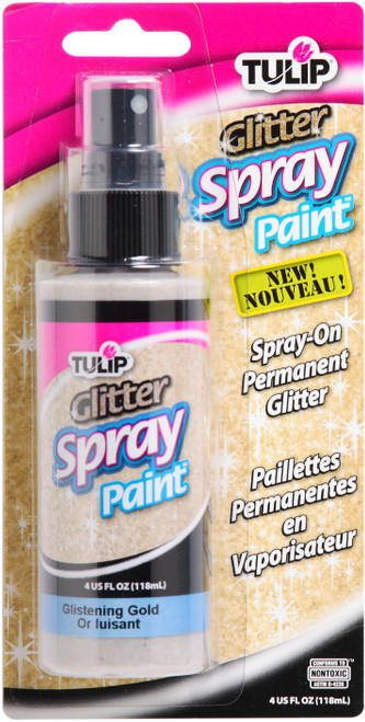 3 Pack - Tulip Fabric Spray Paint 4oz-Glistening Gold Glitter - FSP2-26570 - 017754265708