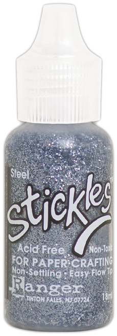 6 Pack Ranger Stickles Glitter Glue .5oz-Steel SGG01-59752 - 789541059752