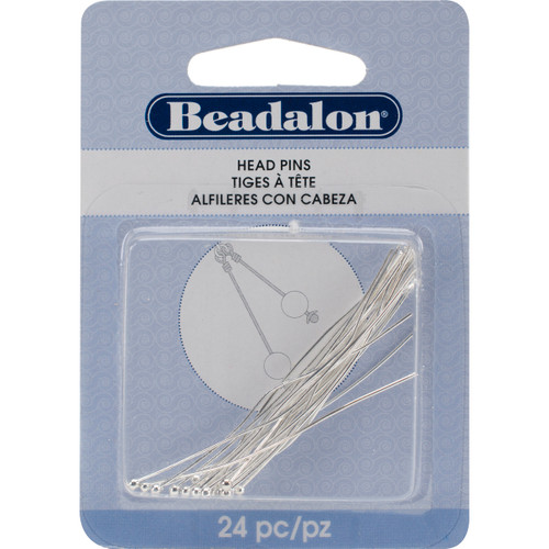 3 Pack Beadalon Head Pins Ball 2" 24/Pkg-Silver-Plated 312B-253 - 035926084520