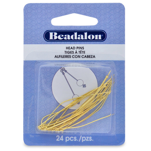 3 Pack - Beadalon Head Pins Ball 2" 24/Pkg-Gold-Plated - 312A-253 - 035926084513