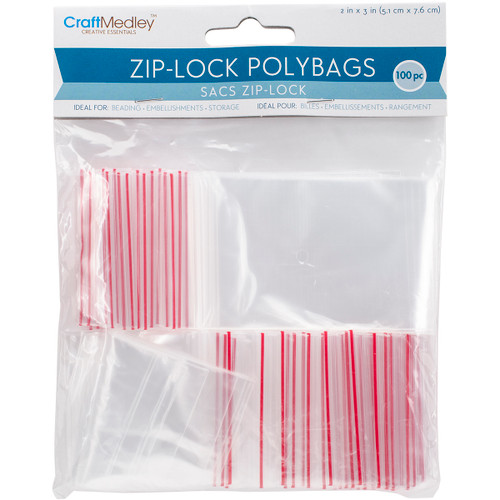 6 Pack Craft Medley Ziplock Polybags 100/Pkg-2"X3" Clear PB003 - 775749043532