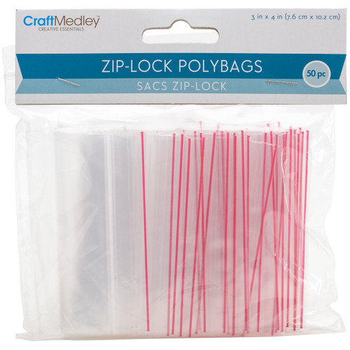 6 Pack - Craft Medley Ziplock Polybags 50/Pkg-3"X4" Clear - PB004 - 775749043549 6 Pack - Craft Medley Ziplock Polybags 50/Pkg-3"X4" Clear - PB004 - 775749043549