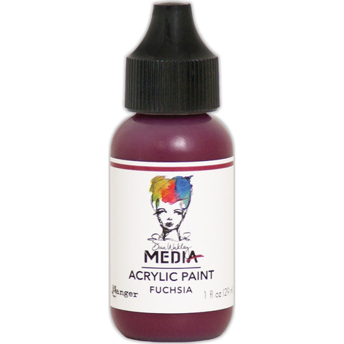 3 Pack - Dina Wakley Media Acrylic Paint 1oz-Fuchsia - MDQ-54009 - 789541054009