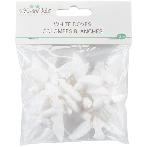 6 Pack A Bride's Wish White Doves 2" 12/PkgWB212 - 775749084337