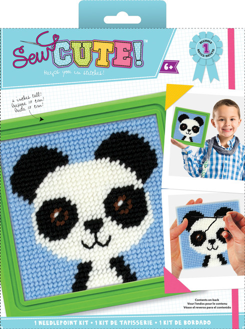 3 Pack Sew Cute! Needlepoint Kit-Paul Panda -73428
