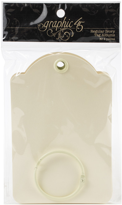 3 Pack - Graphic 45 Staples Regular Tag Album 5.75"X3.875"-Ivory - G4501221 - 818695016004