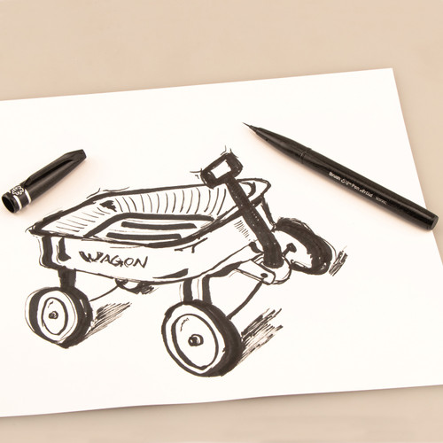 3 Pack - Pentel Arts Sign Pen W/Micro Brush Tip-Black - ESF30BPA 3 Pack - Pentel Arts Sign Pen W/Micro Brush Tip-Black - ESF30BPA