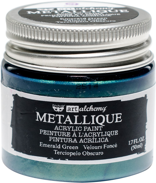 3 Pack - Finnabair Art Alchemy Acrylic Paint 1.7 Fluid Ounces-Metallique Emerald Green - AAAP-63170 - 655350963170