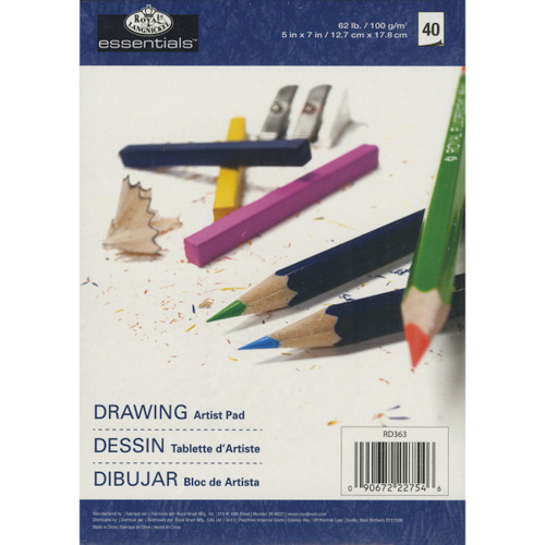 6 Pack Royal Langnickel essentials(TM) Drawing Artist Paper Pad-5"X7", 40 Sheets RD363 - 090672227546