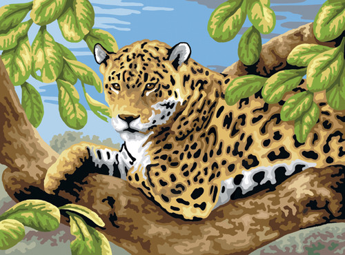 4 Pack - Royal & Langnickel(R) Large Paint By Number Kit 15.4"X11.25"-Leopard In Tree - PJL-11 - 090672994103