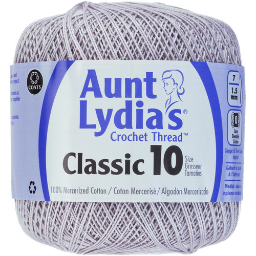 3 Pack Aunt Lydia's Classic Crochet Thread Size 10-Silver 154-435 - 073650804038