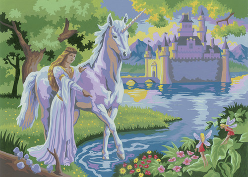 4 Pack - Royal & Langnickel(R) Large Paint By Number Kit 15.4"X11.25"-Fairy Castle - PJL-20 - 090672994196