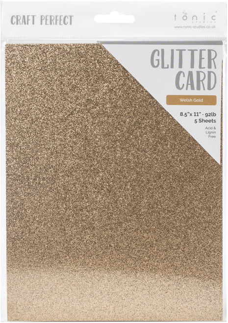 2 Pack Craft Perfect Ombre Glitter Cardstock 8.5"X11"-Welsh Gold -GLTTRCRD-9962E - 818569029628