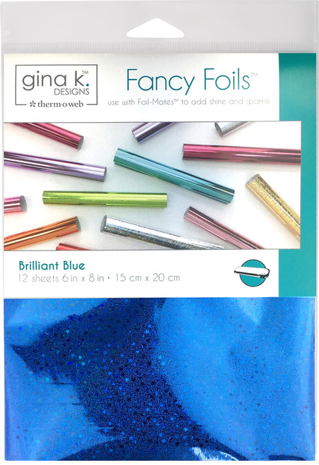 2 Pack Gina K Designs Fancy Foil 6"X8" 12/Pkg-Brilliant Blue Holographic 18069 - 000943180692