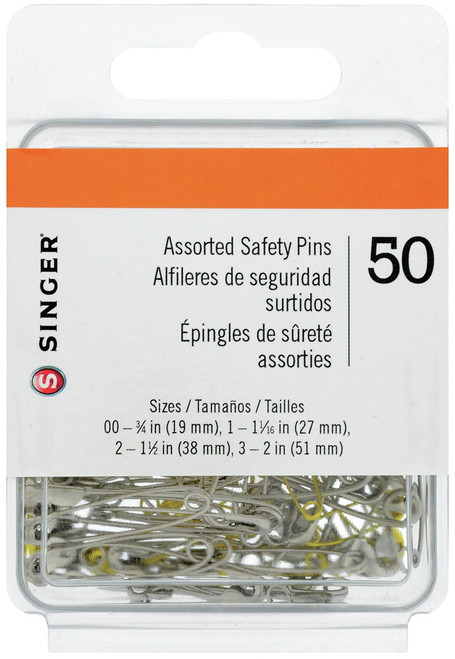 6 Pack - SINGER Safety Pins-Sizes 00 To 3 50/Pkg - 00225 - 075691002251