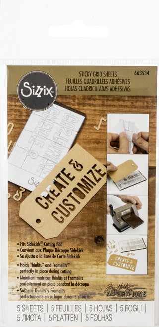 3 Pack Sizzix Sticky Grid Sheets 5/Pkg Inspired By Tim Holtz-2.5"X4.5" -663534 - 630454256687