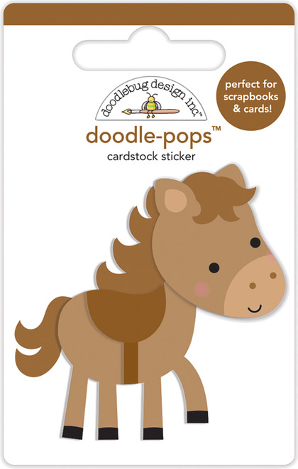 6 Pack Doodlebug Doodle-Pops 3D Stickers-Giddy Up DP5860