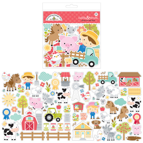 2 Pack Doodlebug Odds & Ends Die-Cuts -Down On The Farm, 90/Pkg DF5905