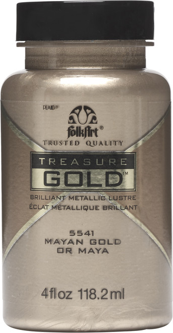 Folkart Treasure Gold Paint 4oz-Mayan Gold - FATGP-5541 - 028995055416