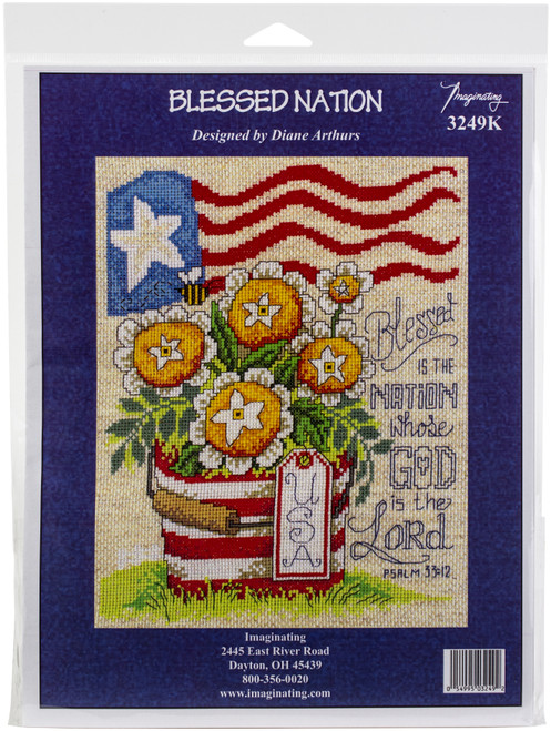 Imaginating Counted Cross Stitch Kit 7.6"X9.6"-Blessed Nation (14 Count) I3249 - 054995032492