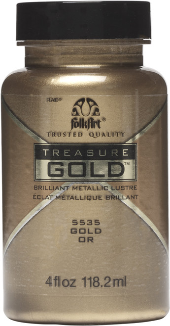 Folkart Treasure Gold Paint 4oz-Gold - FATGP-5535 - 028995055355