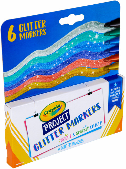 Crayola Project Markers 6/Pkg-Glitter Colors 58-8351