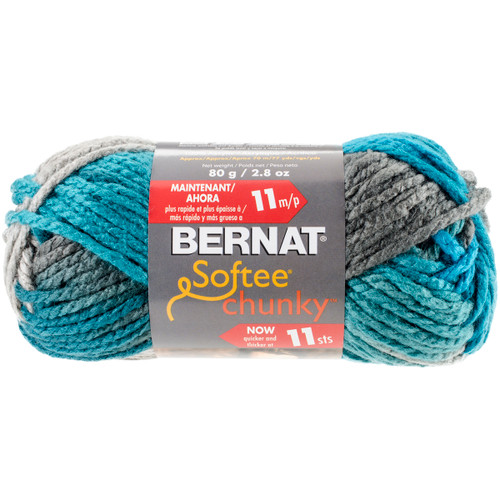 3 Pack Bernat Softee Chunky Ombre Yarn-Deep Waters 161129-29632 - 057355388987