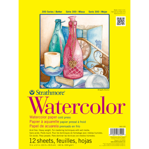 2 Pack - Strathmore Watercolor Paper Pad 9"X12"-12 Sheets - 360109 - 012017372094
