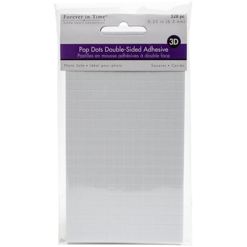 6 Pack - MultiCraft 3D Pop Dots Dual-Adhesive Foam Mounts-.25" Square 528/Pkg - PD10-8 - 775749064476