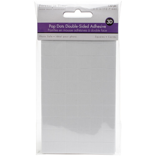 6 Pack MultiCraft 3D Pop Dots Dual-Adhesive Foam Mounts-.5" Square 132/Pkg PD10-10 - 775749064483