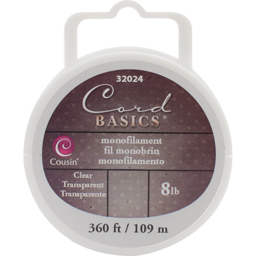 6 Pack Cousin Cord Basics Monofilament Cord 8lb 360'-Clear 32024 - 016321489868