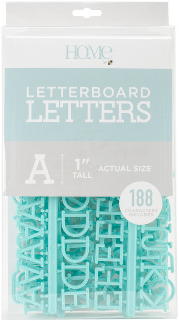 2 Pack DCWV Letterboard Letters & Characters 1" 188/Pkg-Teal LP006-3 - 611356314859