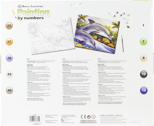 4 Pack - Royal & Langnickel(R) Large Paint By Number Kit 15.4"X11.25"-Dolphin Island - PJL-44 4 Pack - Royal & Langnickel(R) Large Paint By Number Kit 15.4"X11.25"-Dolphin Island - PJL-44