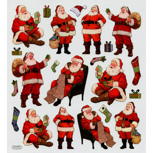 6 Pack Sticker King Stickers-Traditional Santa SK129MC-1514 - 679924151411