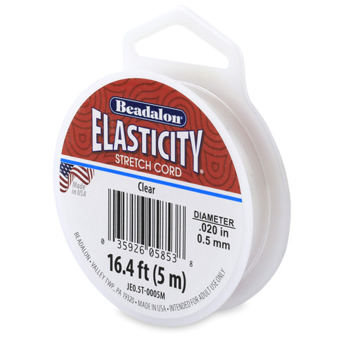 3 Pack - Beadalon Elasticity .5mmX5m-Clear - JE0.5T5M - 035926058538