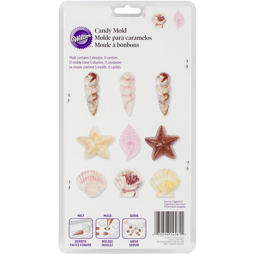 6 Pack Wilton Candy Mold-Seashells 11 Cavity (5 Designs) W1561 - 070896145611