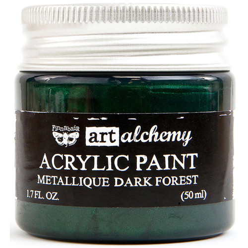 3 Pack Finnabair Art Alchemy Acrylic Paint 1.7 Fluid Ounces-Metallique Dark Forest AAAP-64481 - 655350964481