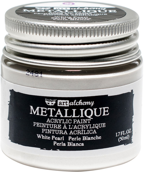 3 Pack - Finnabair Art Alchemy Acrylic Paint 1.7 Fluid Ounces-Metallique White Pearl - AAAP-64436 - 655350964436