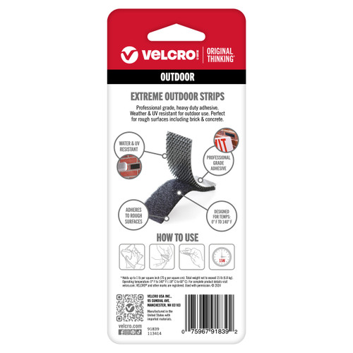 6 Pack VELCRO(R) Brand Industrial Strength Extreme Fasteners 4"X2"-Black 91839