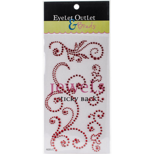 4 Pack Eyelet Outlet Adhesive Jewel Swirls 468/Pkg-Red EOBSJ-143 - 810787024287